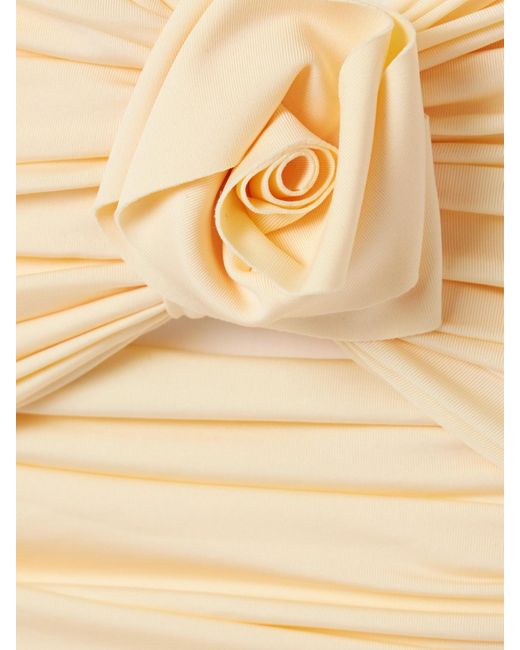 Maygel Coronel Natural Corda Minirock Aus Gerafftem Stretch-Jersey Mit Cut-Outs Und Applikationen