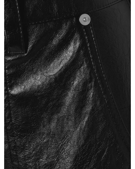 Isabel Marant Black Azilia Crinkled-Faux Leather Shorts