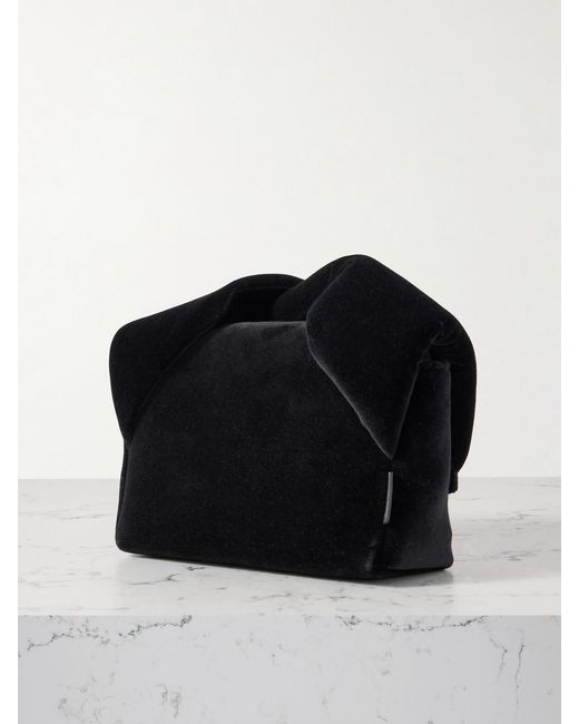 J.W. Anderson Black Twister Small Velvet Tote