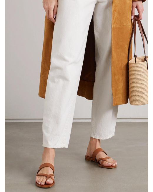 Manolo Blahnik Brown Susa Leather Sandals