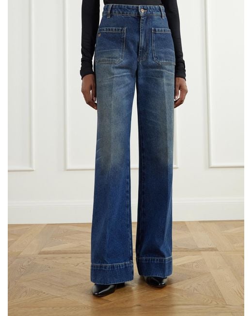 Victoria Beckham Blue Alina High-Rise Flared Jeans