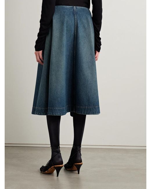 Khaite Blue Renta Denim Midi Skirt