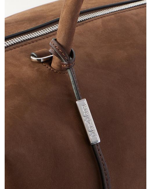 Max Mara Brown Tote Aus Veloursleder Mit Lederbesätzen