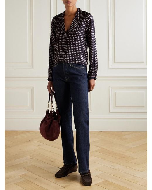 Doen Black Juliana Paisley-Print Silk-Blend Blouse