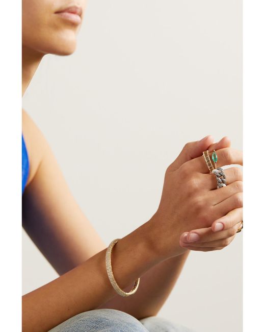 SHAY Gray Ceramic, 18-Karat Blackened And Diamond Ring