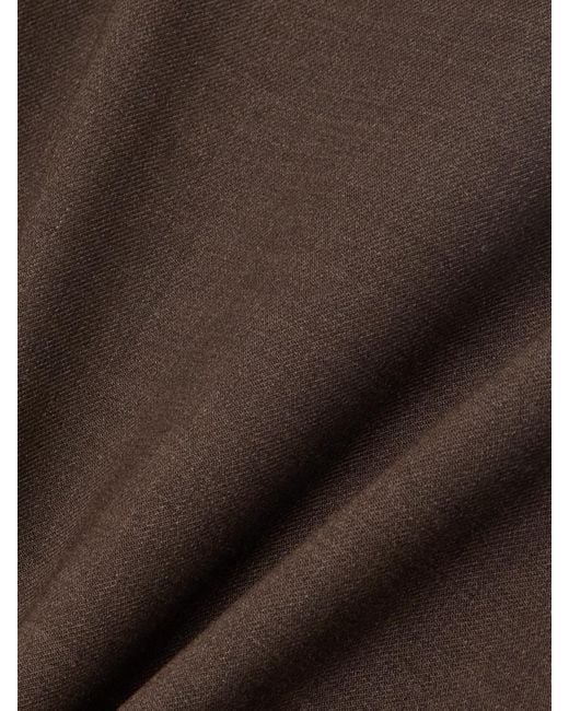 Loulou de Saison Brown Samos Wool-Blend Twill Midi Skirt