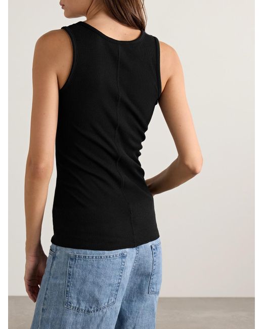 The Row Black Mansel Tanktop Aus Einer Gerippten Baumwollmischung