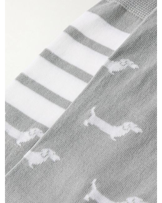Thom Browne White Hector Socken Aus Einer Baumwollmischung