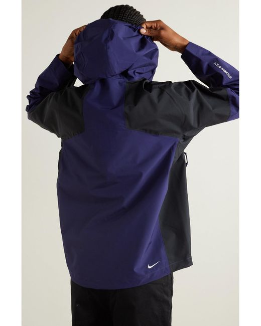 Nike Blue Net Sustain Acg Color-Block Recycled-Shell Hooded Jacket