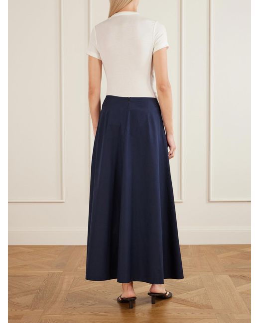 Citizens of Humanity Blue Emi Cotton-Poplin Midi Skirt
