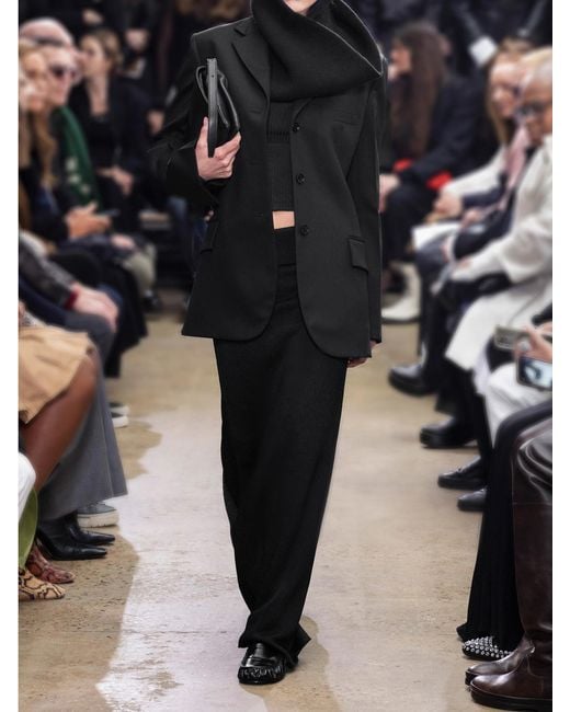 Proenza Schouler Black Adriana Paneled Wool-Blend Twill Maxi Skirt