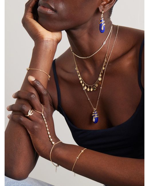 Jacquie Aiche Natural 14-Karat, Diamond And Lapis Lazuli Necklace