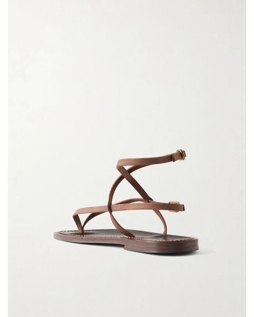 K. Jacques Natural Abako Nubuck And Leather Thong Sandals