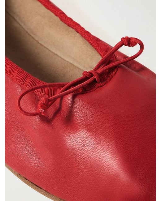 The Row Red Leather Ballet Flats