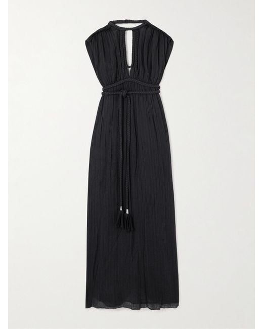Isabel Marant Blue Joya Open-Back Braided Cotton-Gauze Maxi Dress