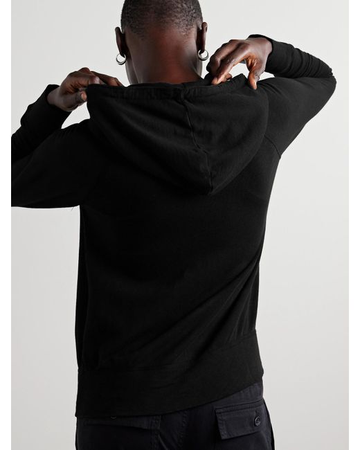 James Perse Black Vintage French Cotton-Terry Hoodie