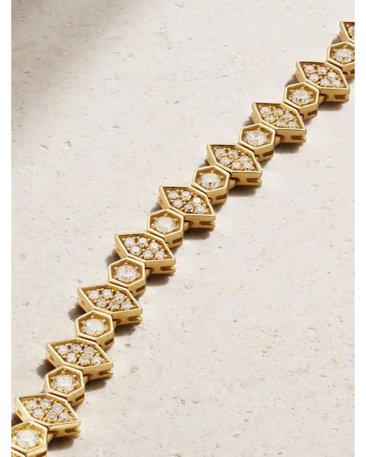 KOLOURS JEWELRY Metallic Hexagon Large 18-Karat Diamond Bracelet