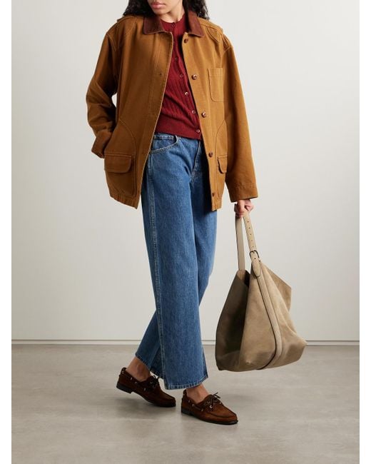 Doen Brown Pascual Corduroy-Trimmed Cotton-Canvas Jacket