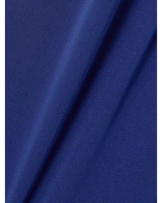 Givenchy Blue Asymmetric Draped Crepe Midi Dress