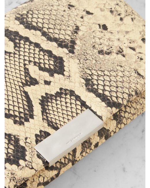 Jil Sander Natural Snake-Effect Leather Clutch