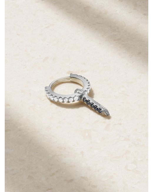 Maria Tash Natural Eternity Bar 6.5Mm 18-Karat, Diamond And Sapphire Single Hoop Earring
