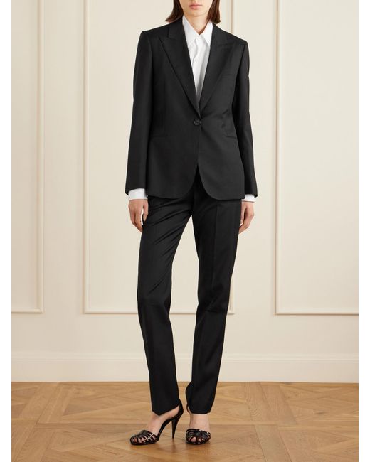 Givenchy Black Pinstriped Wool Blazer