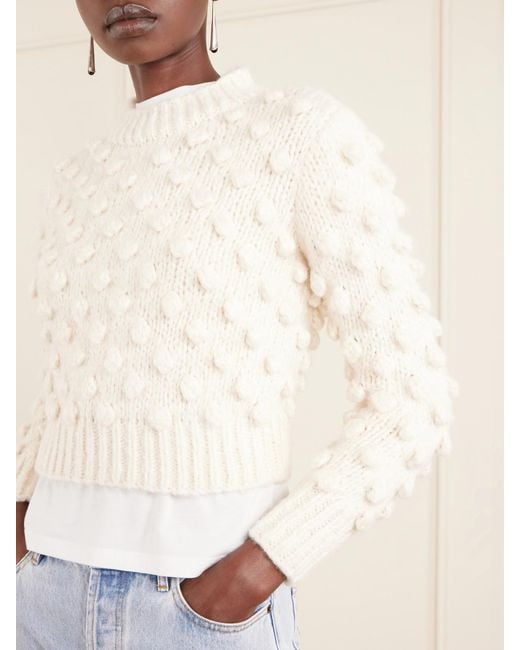 Suzie Kondi Natural Bia Knitted Cotton And Silk-Blend Sweater