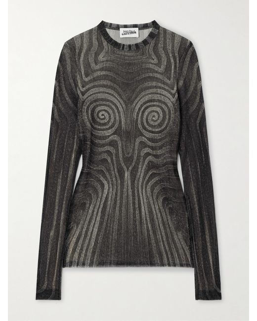 Haut En Résille Imprimée Jean Paul Gaultier en coloris Black