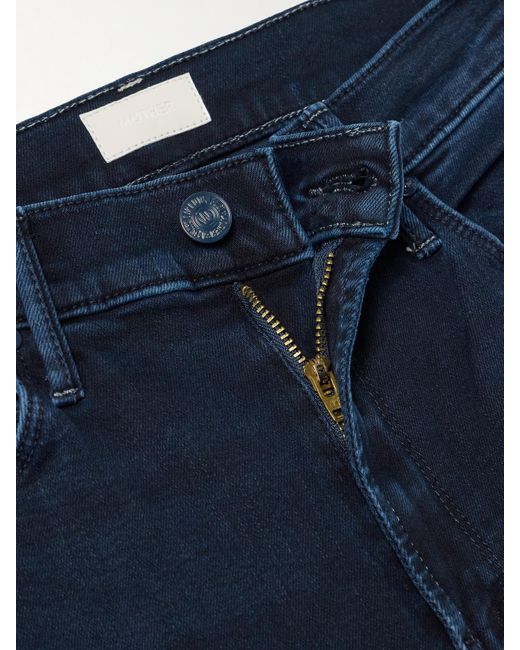 Mother Blue The Dazzler Ankle Mid-Rise Slim-Leg Jeans
