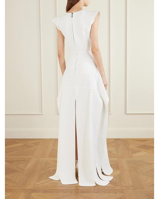 Maticevski White Acumen Paneled Crepe Gown