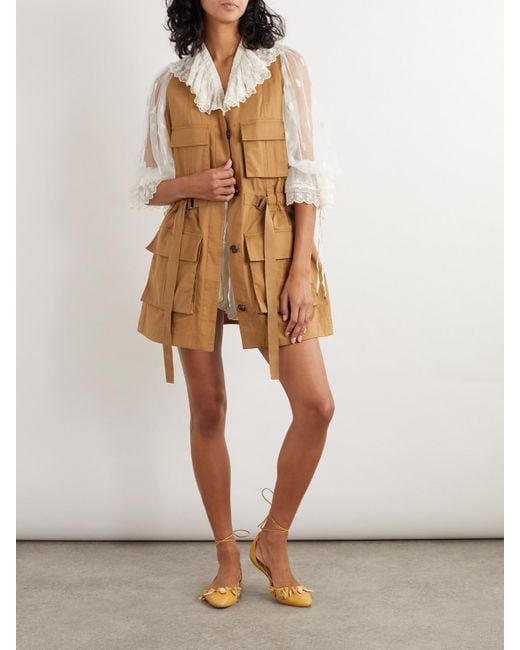Chloé Natural Buckled Cotton-Twill Vest