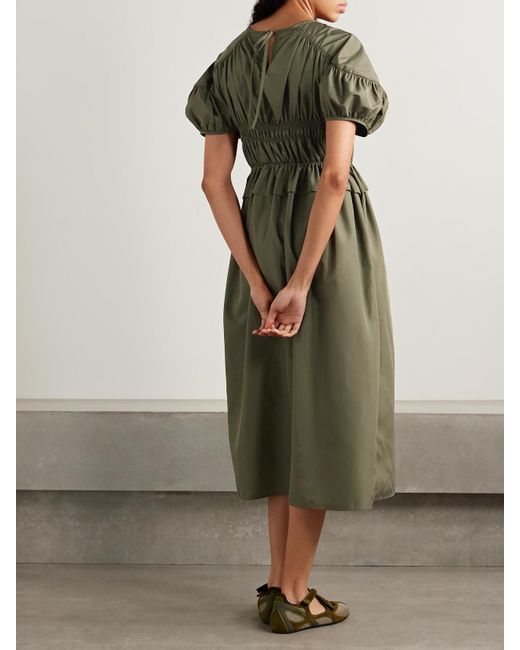 CECILIE BAHNSEN Green Betsy Midikleid Aus Recyceltem Shell Mit Raffungen