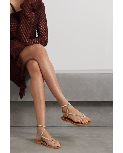 K. Jacques Natural Net Sustain Abako Metallic Leather Sandals