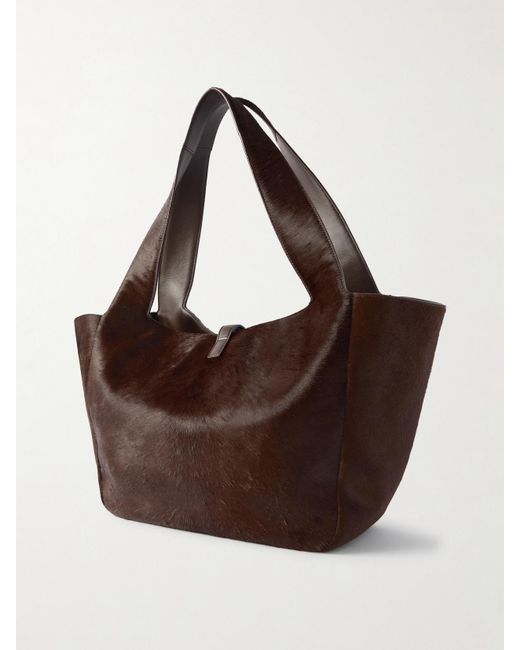 Saint Laurent Brown Le 5 À 7 Bea Pony Hair Tote