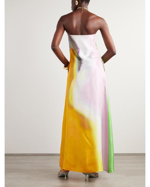 christopher esber aura strapless silk maxi dress Christopher Esber Aura Strapless Silk Maxi Dress in Blue