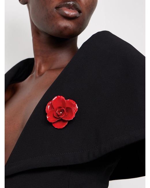 Jennifer Behr Red Chaya-Plated And Enamel Brooch