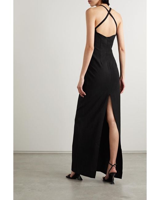 Monot Black Cutout Crepe Maxi Dress