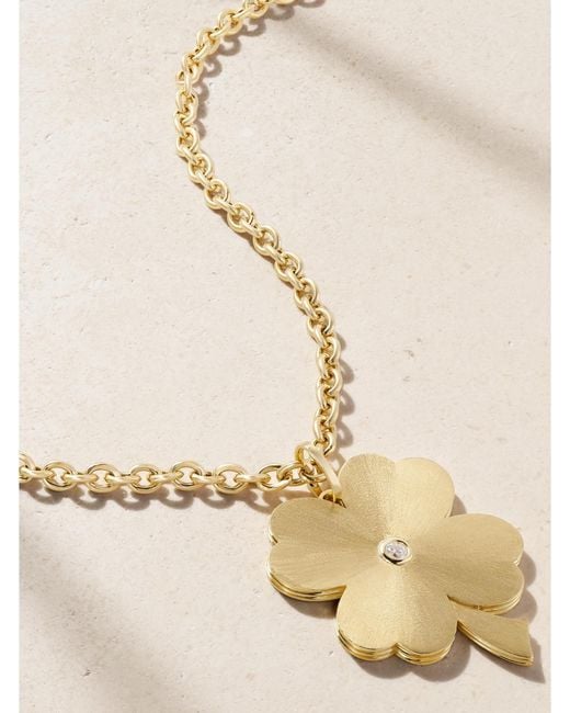 Marie Lichtenberg Natural Jumbo Clover 18-Karat Diamond Necklace
