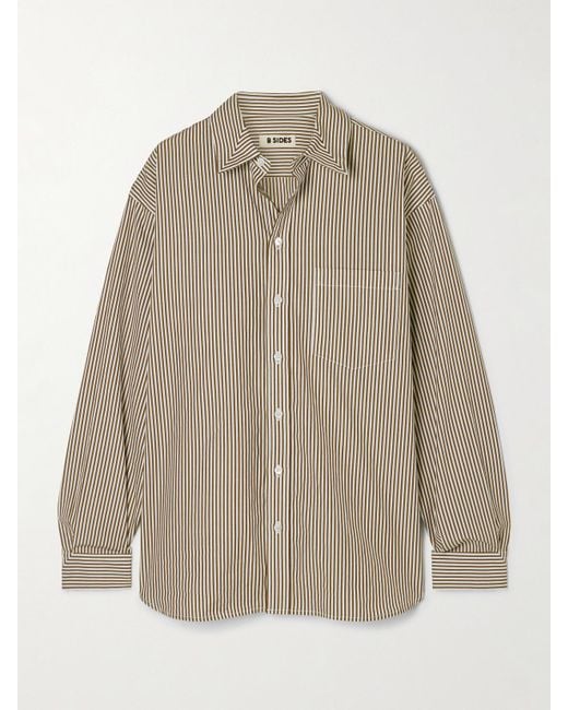 B Sides Natural Nolan Striped Cotton-Poplin Shirt
