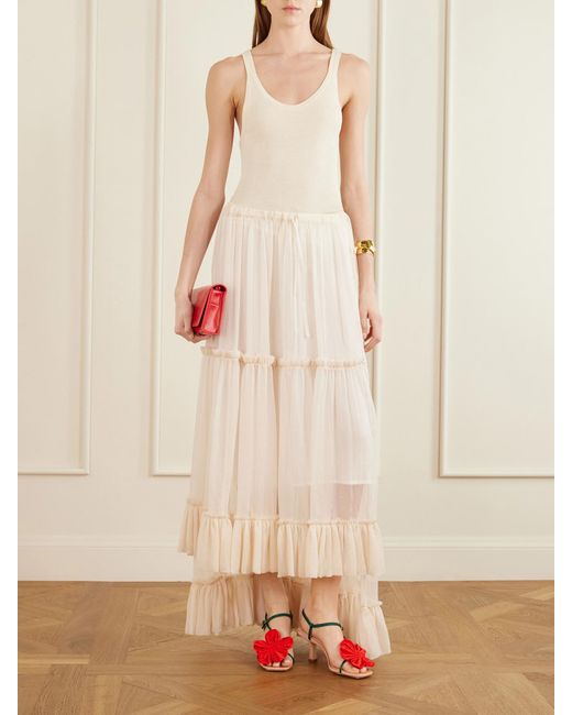 Loeffler Randall Red Frank Appliquéd Leather-Trimmed Grosgrain Slingback Sandals