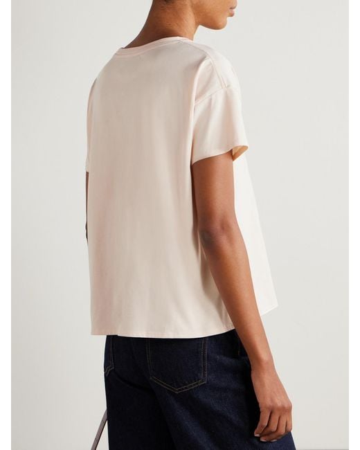 Loulou de Saison Natural Telanto Embroidered Supima Cotton-Jersey T-Shirt