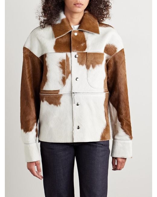 CORDOVA Brown Highlands Convertible Paneled Calf Hair Jacket