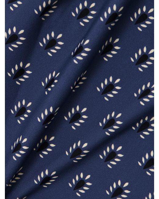 Matteau Blue Petite Square Badeanzug Aus Recyceltem Stretch-Material Mit Blumenprint