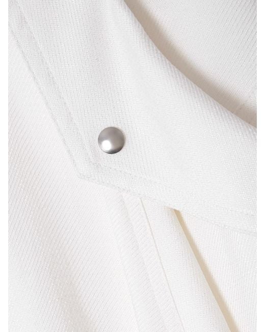 Bottega Veneta White Pleated Twill Midi Skirt