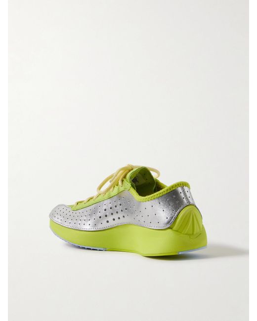 Nike Green Air Superfly Suede And Perforated Metallic Leather Sneakers