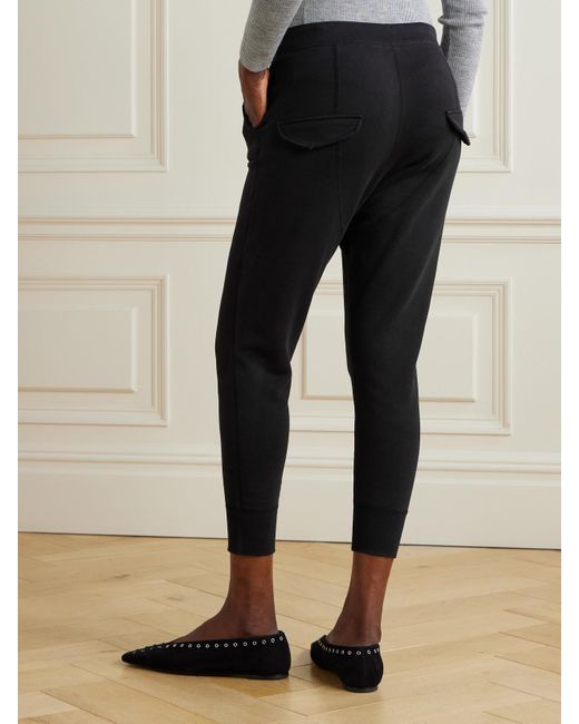 Nili Lotan Black Nolan Verkürzte Jogginghose Aus Baumwoll-jersey