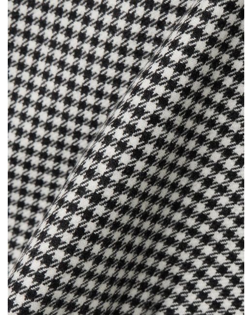Blazé Milano Gray Coci Velvet-Trimmed Houndstooth Wool Mini Skirt