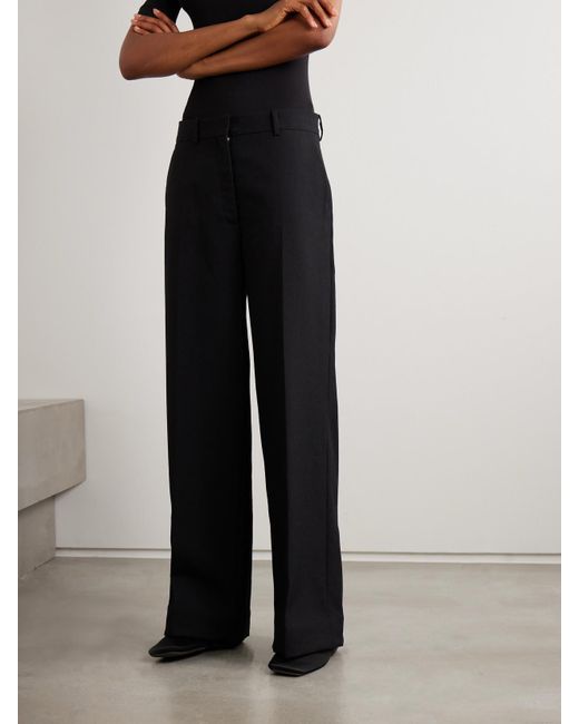 Calvin Klein Black Simone Wool Wide-Leg Pants