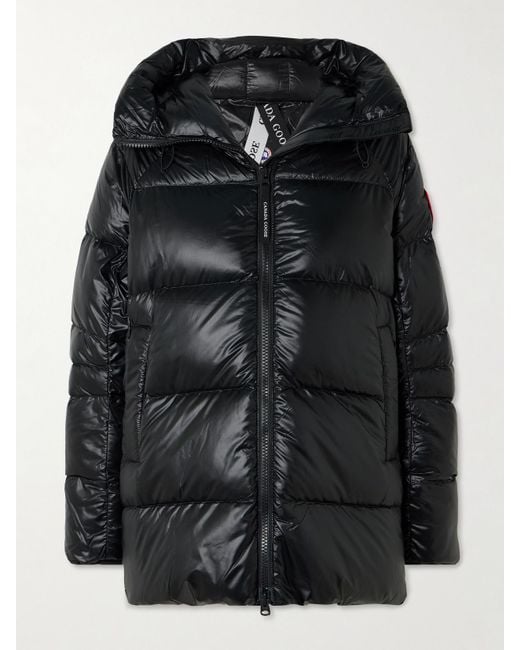 Canada Goose Black Cypress Hooded Quilted Shell Down Jacket