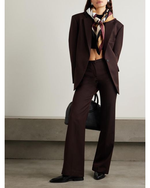 Frankie Shop Brown Lyra Twill Flared Pants